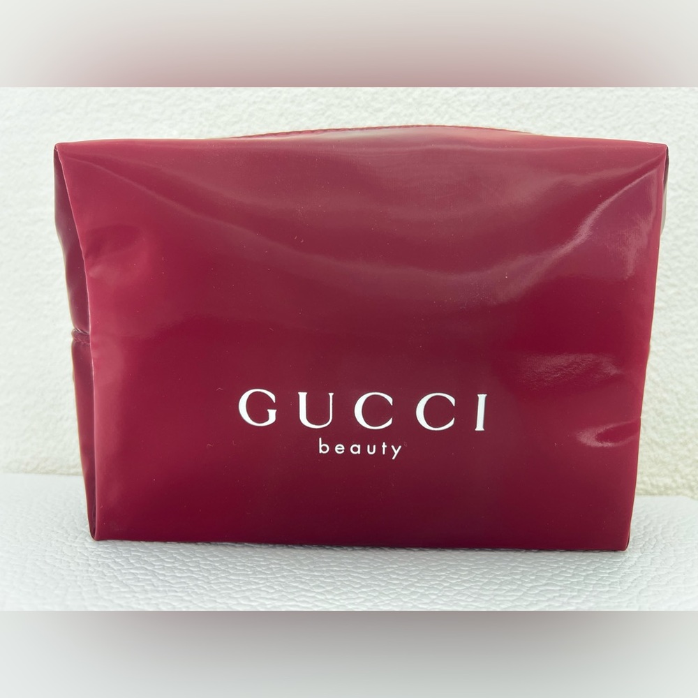 Gucci Beauty Dark Red or Maroon Makeup Pouch GWP